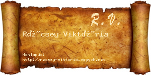 Récsey Viktória névjegykártya